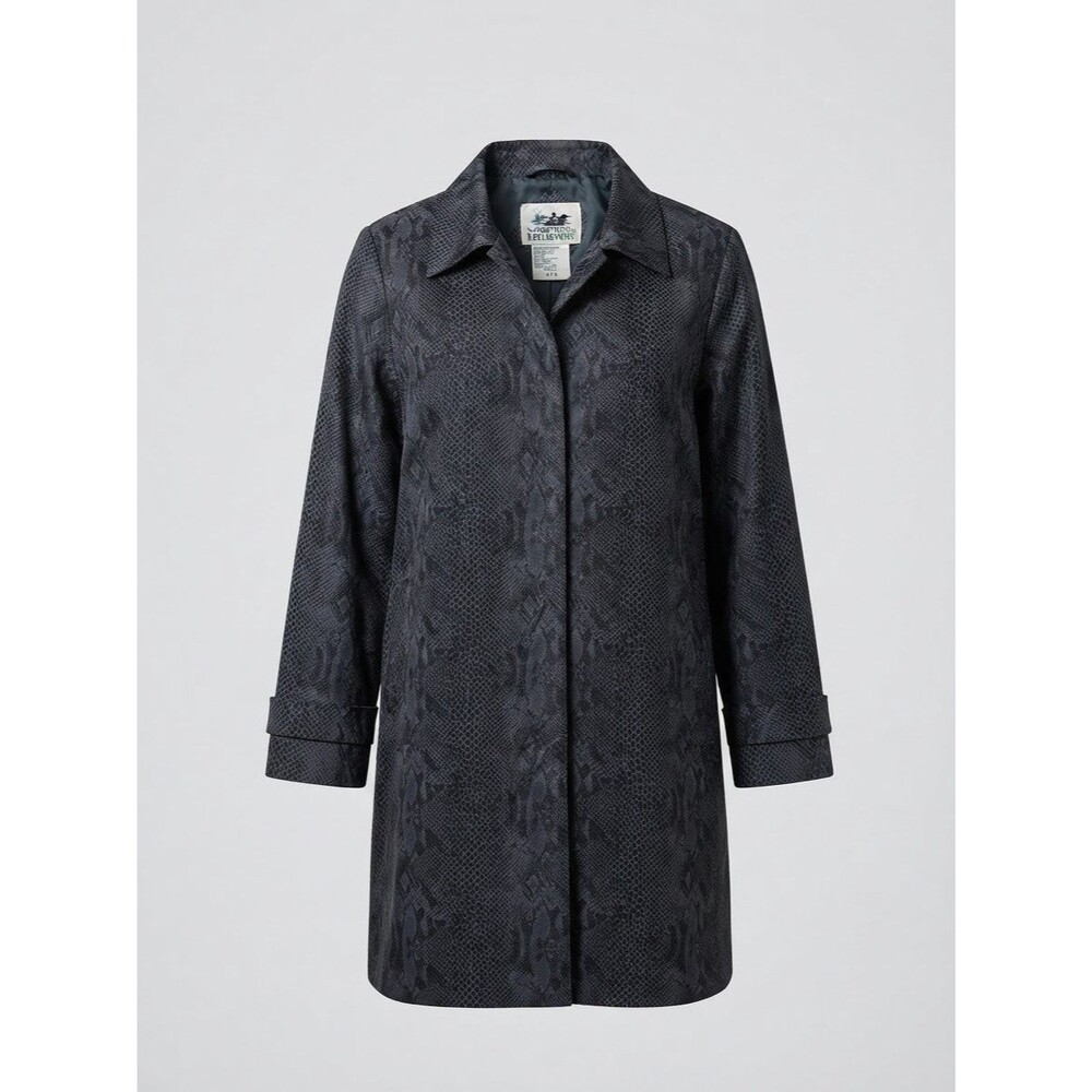 VTG 90s Northern Reflections Gray Snake Print Button Trench Coat Jacket Women M